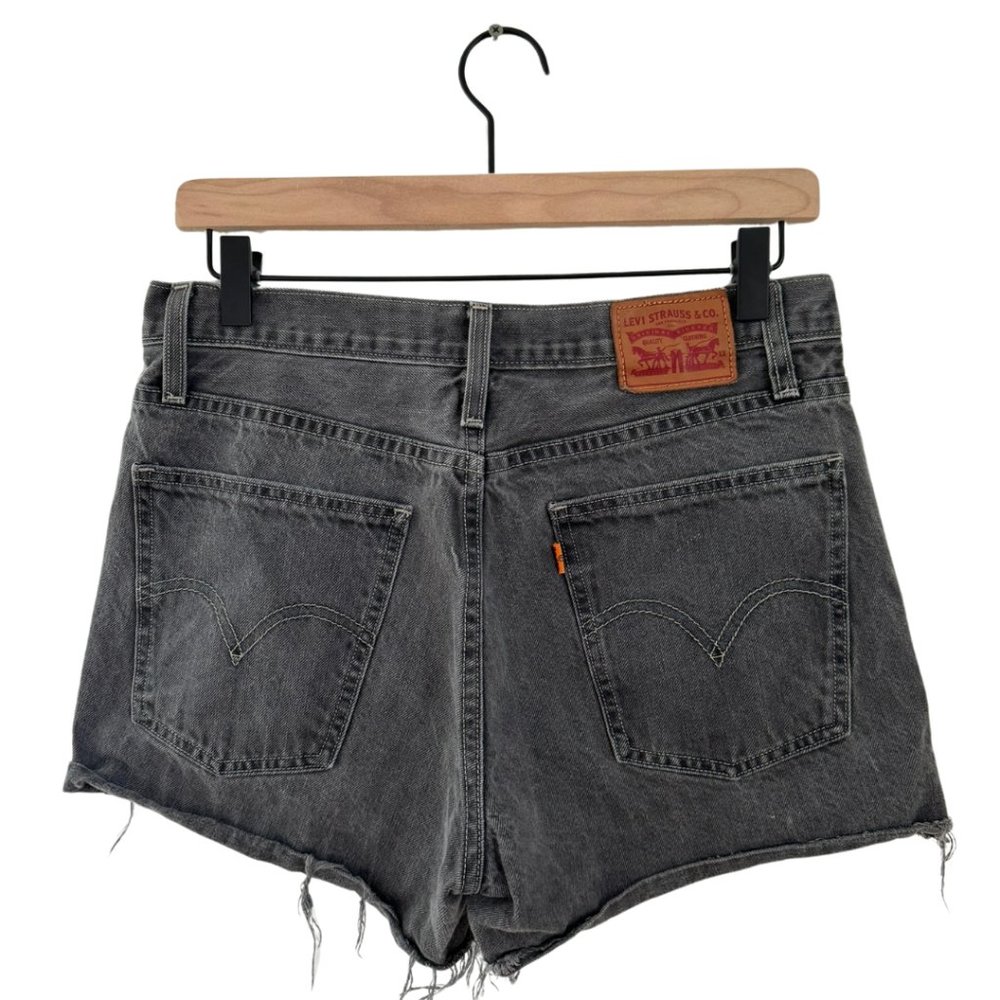 Levi's Black Denim High-Waist Cutoff Jean Shorts